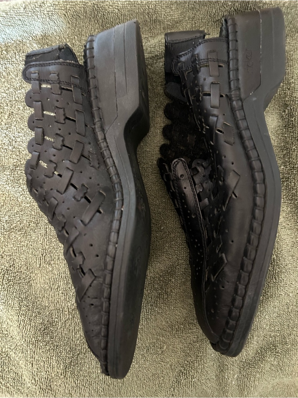 Rieker Women’s Black Woven Slip-On Shoes - Picture 2 of 4